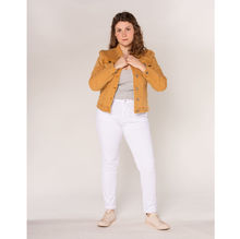 Veste couleur unie en coton stretch grande taille