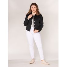 Veste couleur unie en coton stretch grande taille