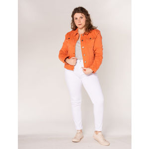 Veste couleur unie en coton stretch grande taille
