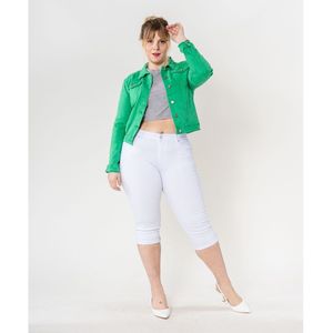 Veste couleur unie en coton stretch grande taille