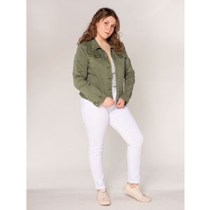Veste couleur unie en coton stretch grande taille