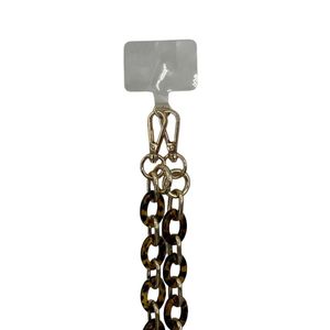 Chaîne bijou pour téléphone à maillons en écaille de tortue et doré