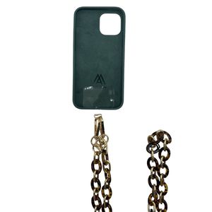 Chaîne bijou pour téléphone à maillons en écaille de tortue et doré