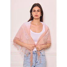 Foulard triangle en coton imprimé tie-dye à broderie de fleurs - 3 pièces