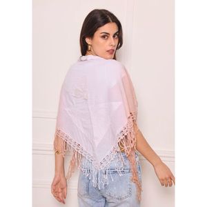 Foulard triangle en coton imprimé tie-dye à broderie de fleurs - 3 pièces