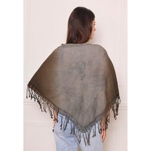Foulard triangle en coton imprimé tie-dye à broderie de fleurs - 3 pièces