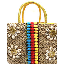 Sac de plage à ruban et motif floraux avec des coquillages