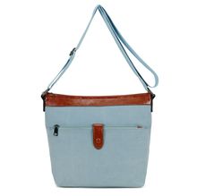 Sac bimatière en similicuir et toile avec poche zippée avant