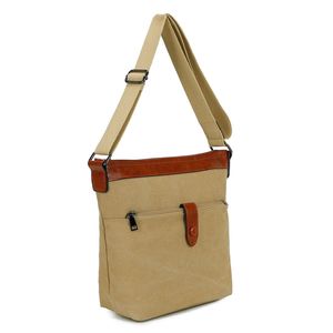 Sac bimatière en similicuir et toile avec poche zippée avant