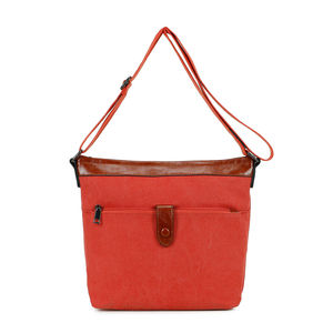 Sac bimatière en similicuir et toile avec poche zippée avant