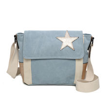 Sac bandoulière canvas et PU avec détails contrastés et étoile