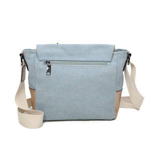 Sac bandoulière canvas et PU avec détails contrastés et étoile