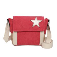 Sac bandoulière canvas et PU avec détails contrastés et étoile