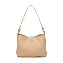 Sac porté main à anse fine avec chaîne et languette à fermoir doré