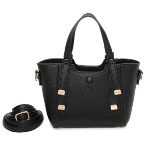 Sac à main structuré en simili cuir avec des accents dorés