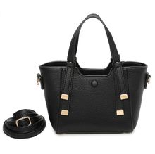 Sac à main structuré en simili cuir avec des accents dorés
