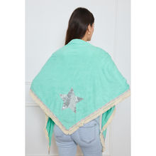 Cape à frange avec grande étoile en sequins au dos
