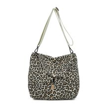 Sac bandoulière réalisé en toile avec rabat asymétrique