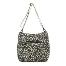 Sac bandoulière réalisé en toile avec rabat asymétrique