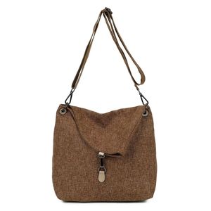 Sac bandoulière réalisé en toile avec rabat asymétrique