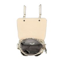 Sac bandoulière bimatière en toile et PU à motif animalier