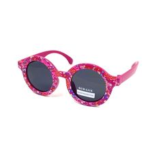 Lunettes de soleil fille de forme ronde ornée d'un motif floral joyeux