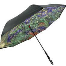 Parapluie inversé avec un imprimé floral iris