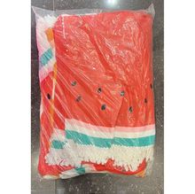 Tapis de plage rond imprimé fantaisie avec franges décoratives