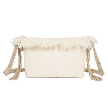 Pochette en toile zippée "Amour ♥" à bandoulière en corde tressée