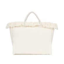 Cabas zippé "Amour is French" orné d'une bordure de franges