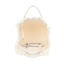 Cabas zippé "Amour is French" orné d'une bordure de franges