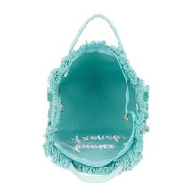 Cabas zippé "Amour is French" orné d'une bordure de franges