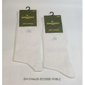 Chaussettes homme avec un fil de coton mercerisé blanc