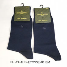 Chaussettes homme avec un fil de coton mercerisé bleu marine