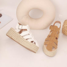 Mules à plateforme en corde tressée à boucles taille 36-41