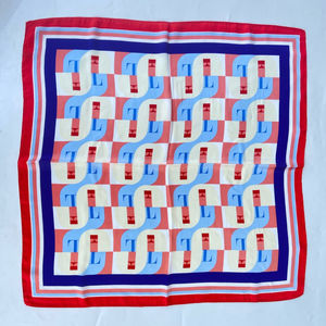 Foulard Carré à Motifs Géométriques