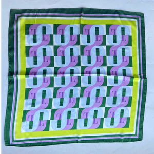 Foulard Carré à Motifs Géométriques
