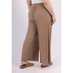 Pantalon palazzo grande taille plissé à taille élastiquée et cordon