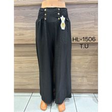 Pantalon ample à smockage sur la taille avec boutons décoratifs