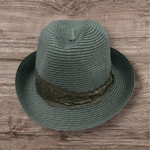 Chapeau d’été en papier avec ruban en dentelle - 3 pièces