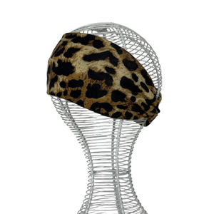 Bandeau avec twist frontal sublimé d'imprimé léopard