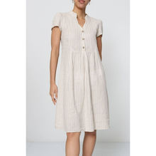 Robe 100 % Lin à Fines Rayures – Élégance Naturelle au Quotidien