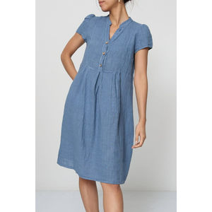 Robe 100 % Lin à Fines Rayures – Élégance Naturelle au Quotidien