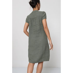 Robe 100 % Lin à Fines Rayures – Élégance Naturelle au Quotidien