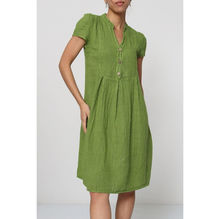 Robe 100 % Lin à Fines Rayures – Élégance Naturelle au Quotidien