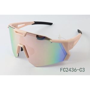 Lunettes de soleil unisexes adulte desing sportif à verres effet miroir