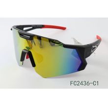 Lunettes de soleil unisexes adulte desing sportif à verres effet miroir