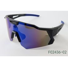 Lunettes de soleil unisexes adulte desing sportif à verres effet miroir