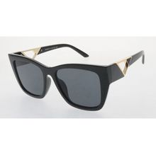 Lunettes de soleil femme cat-eye avec découpe triangulaire dorée