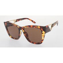 Lunettes de soleil femme cat-eye avec découpe triangulaire dorée